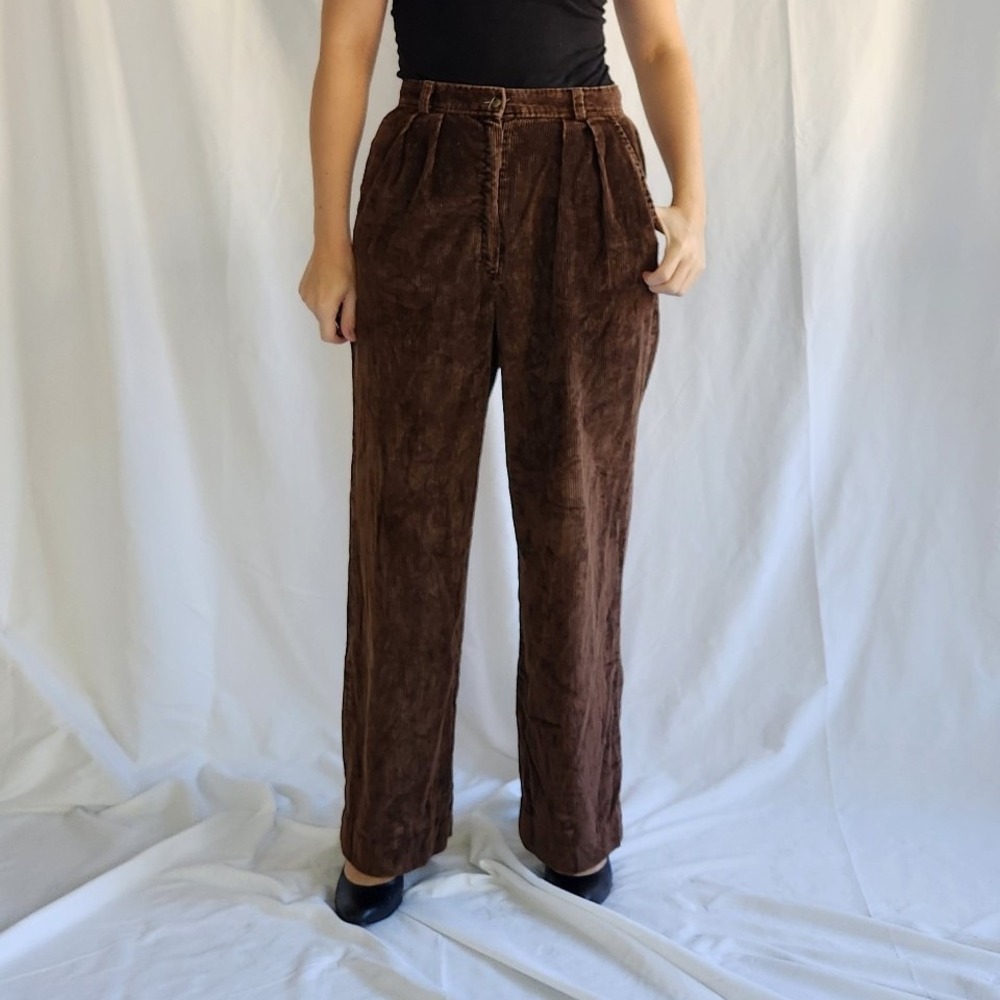 80s‎ Brown Wide Leg Cords